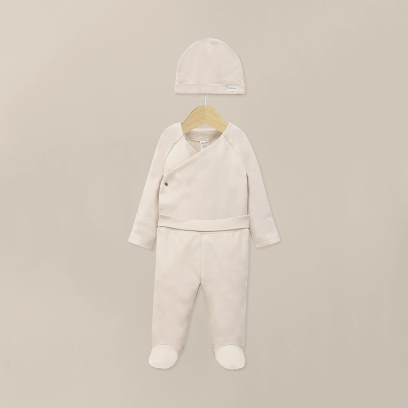 CONJUNTO CLINICA BEBE UNISEX CREMA OPALINE - 1