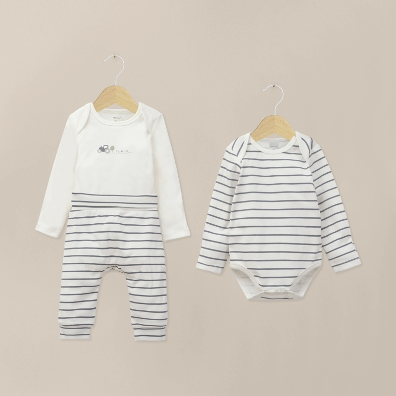 CONJUNTO BODIES BEBE NIÑO AZUL OPALINE - 1
