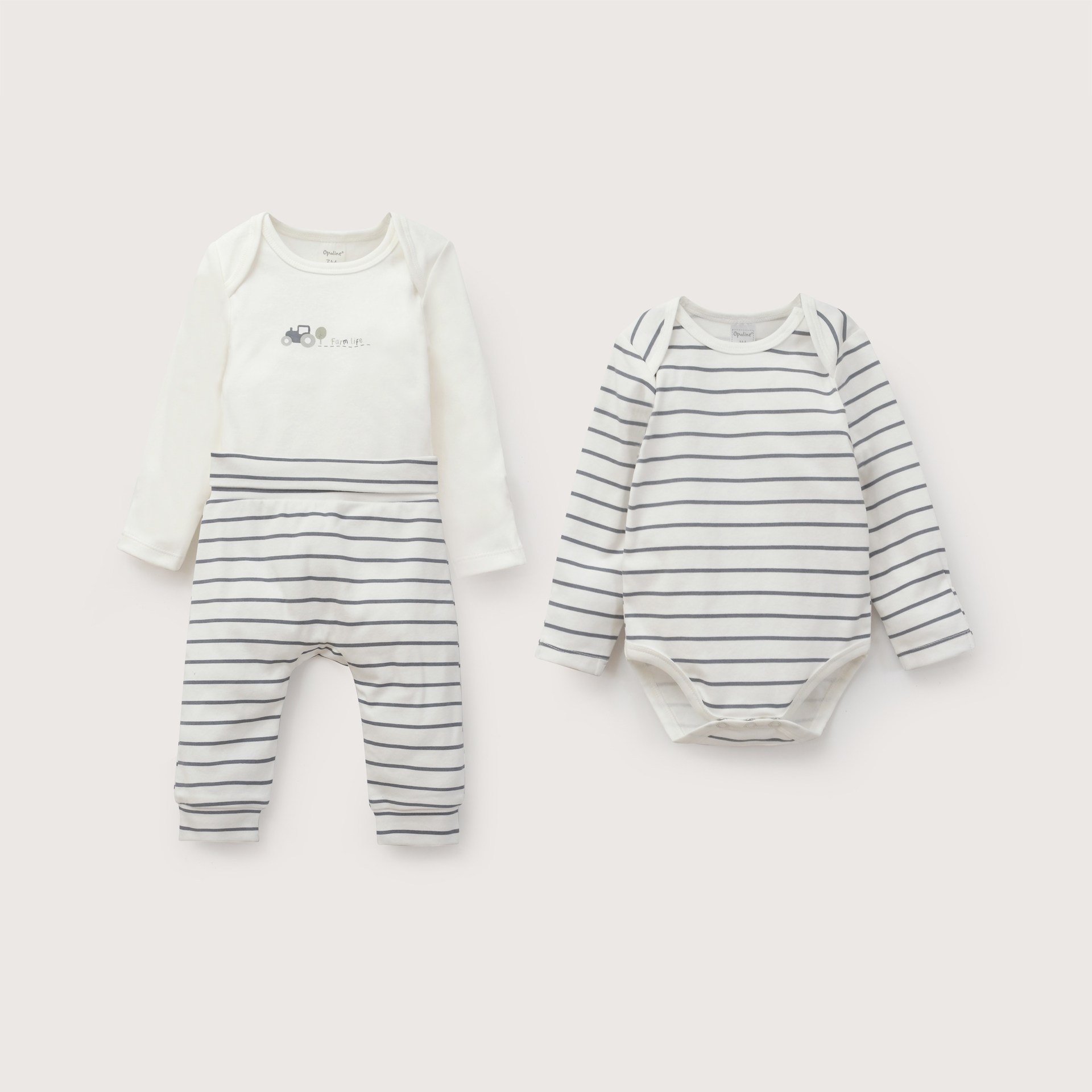 CONJUNTO BODIES BEBE NIÑO AZUL OPALINE - 2