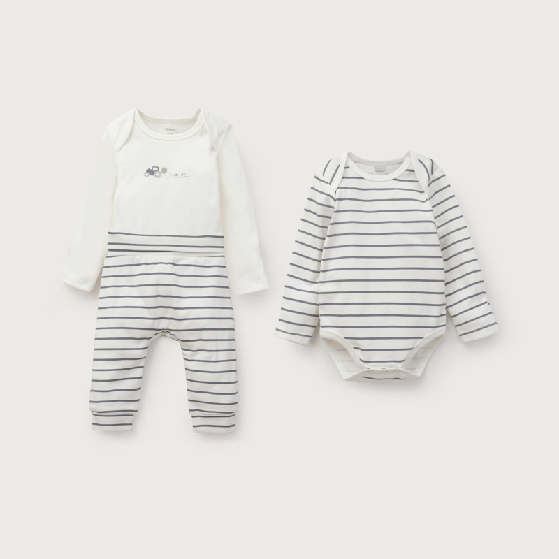 CONJUNTO BODIES BEBE NIÑO AZUL OPALINE - 2