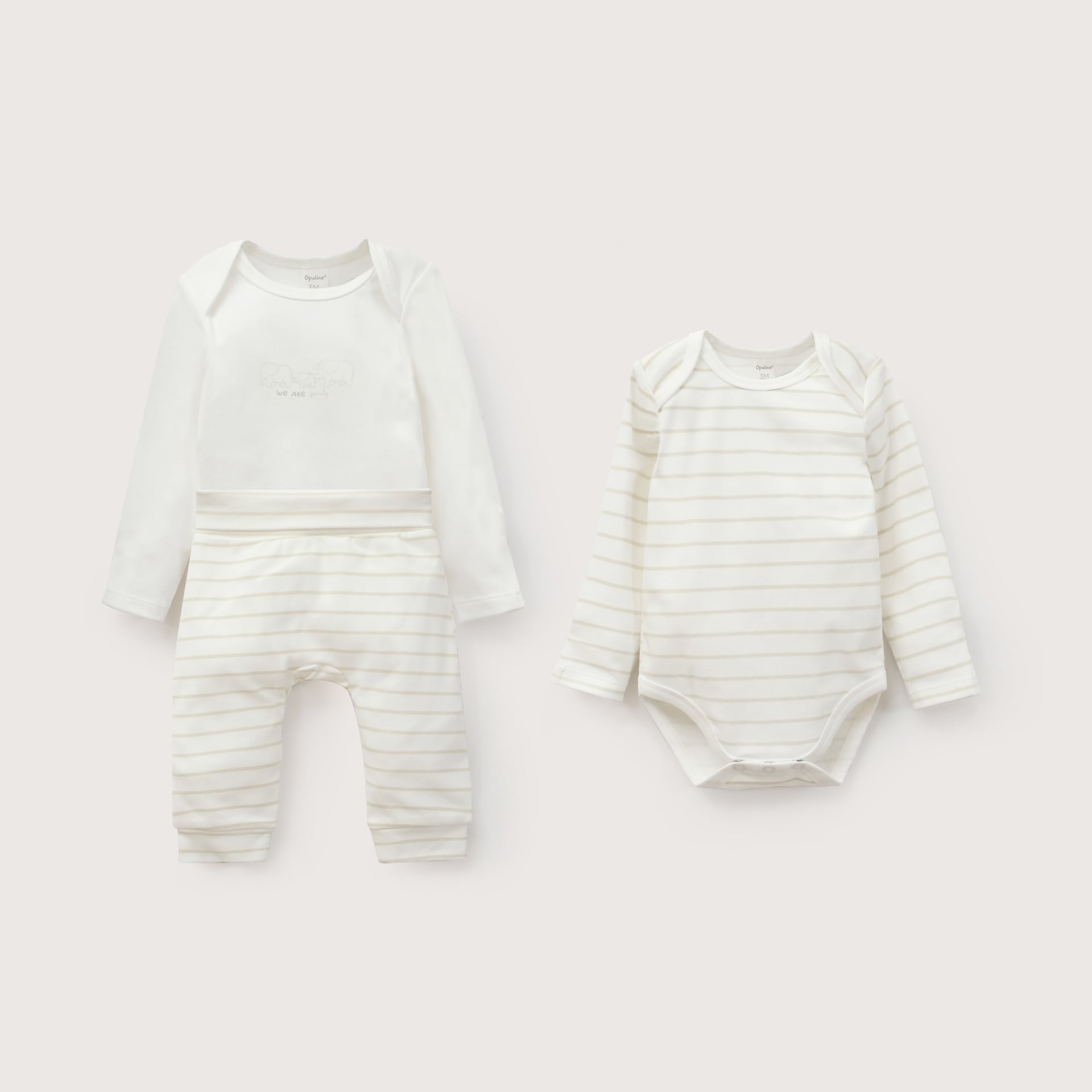 CONJUNTO BODIES BEBE UNISEX BLANCO OPALINE - 2