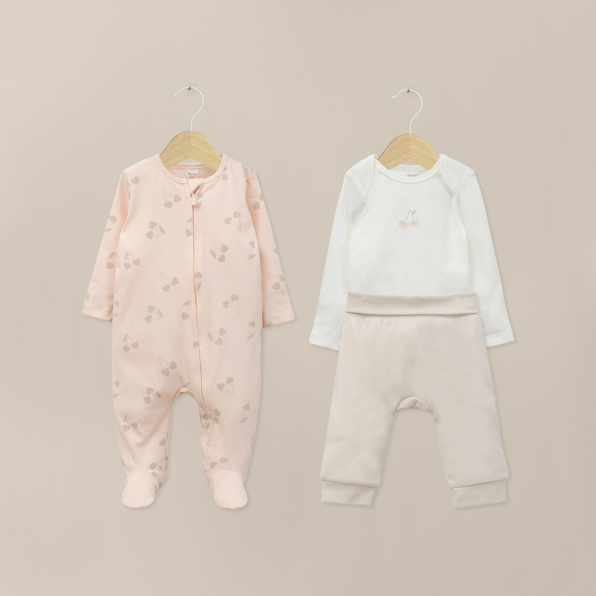 CONJUNTO 3 PIEZAS BEBE NIÑA ROSADO OPALINE - 1