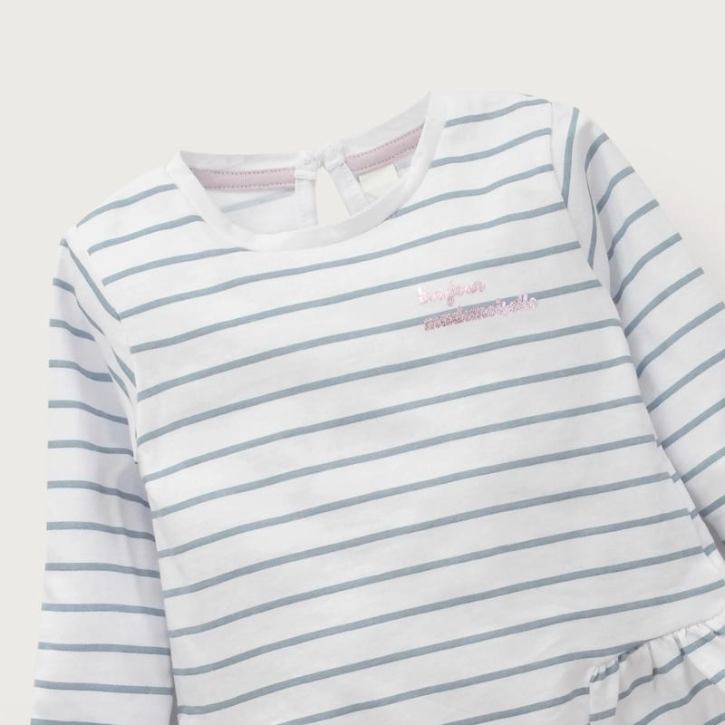 POLERA BLANCA INFANT NIÑA CON LINEAS OPALINE - 4