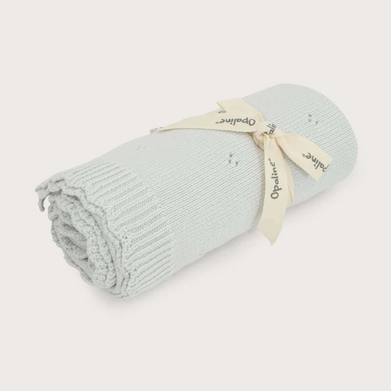 MANTA ACANALADA DE BEBE CELESTE OPALINE - 1