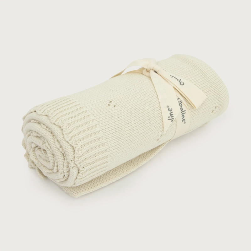 MANTA TEJIDA BEIGE OPALINE - 1