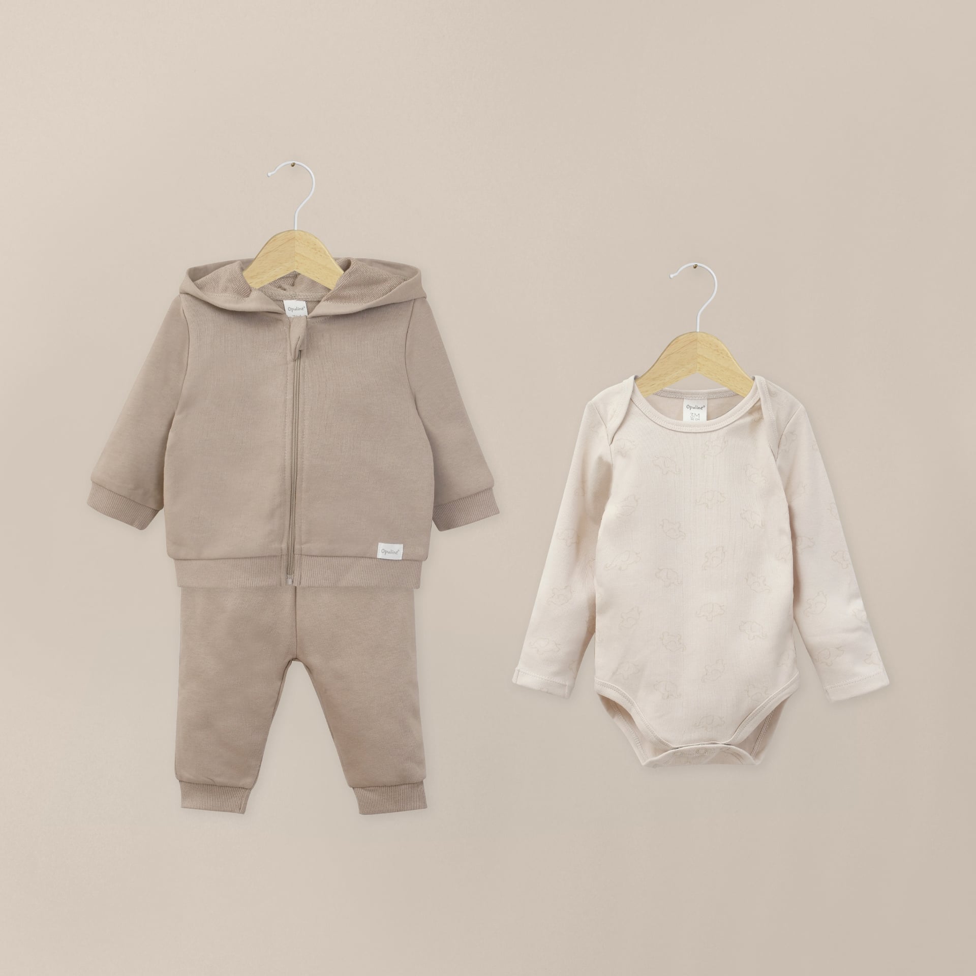 CONJUNTO BEBE UNISEX TAUPE OPALINE - 1