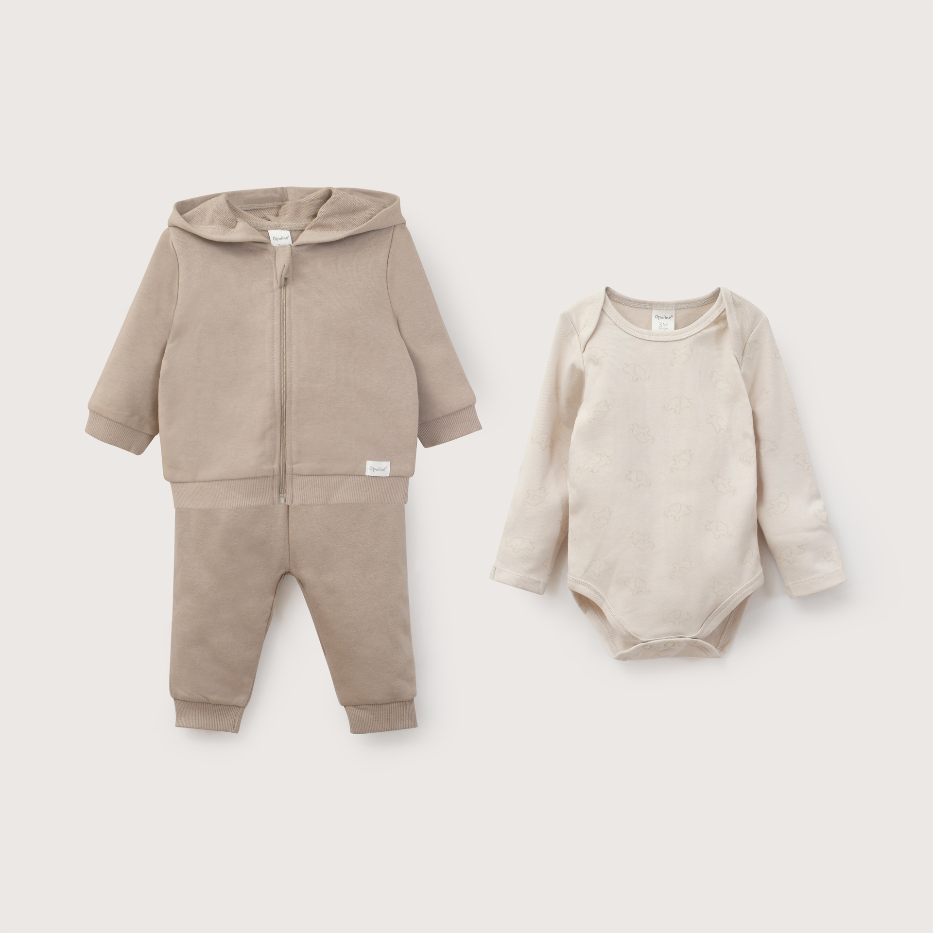 CONJUNTO BEBE UNISEX TAUPE OPALINE - 2