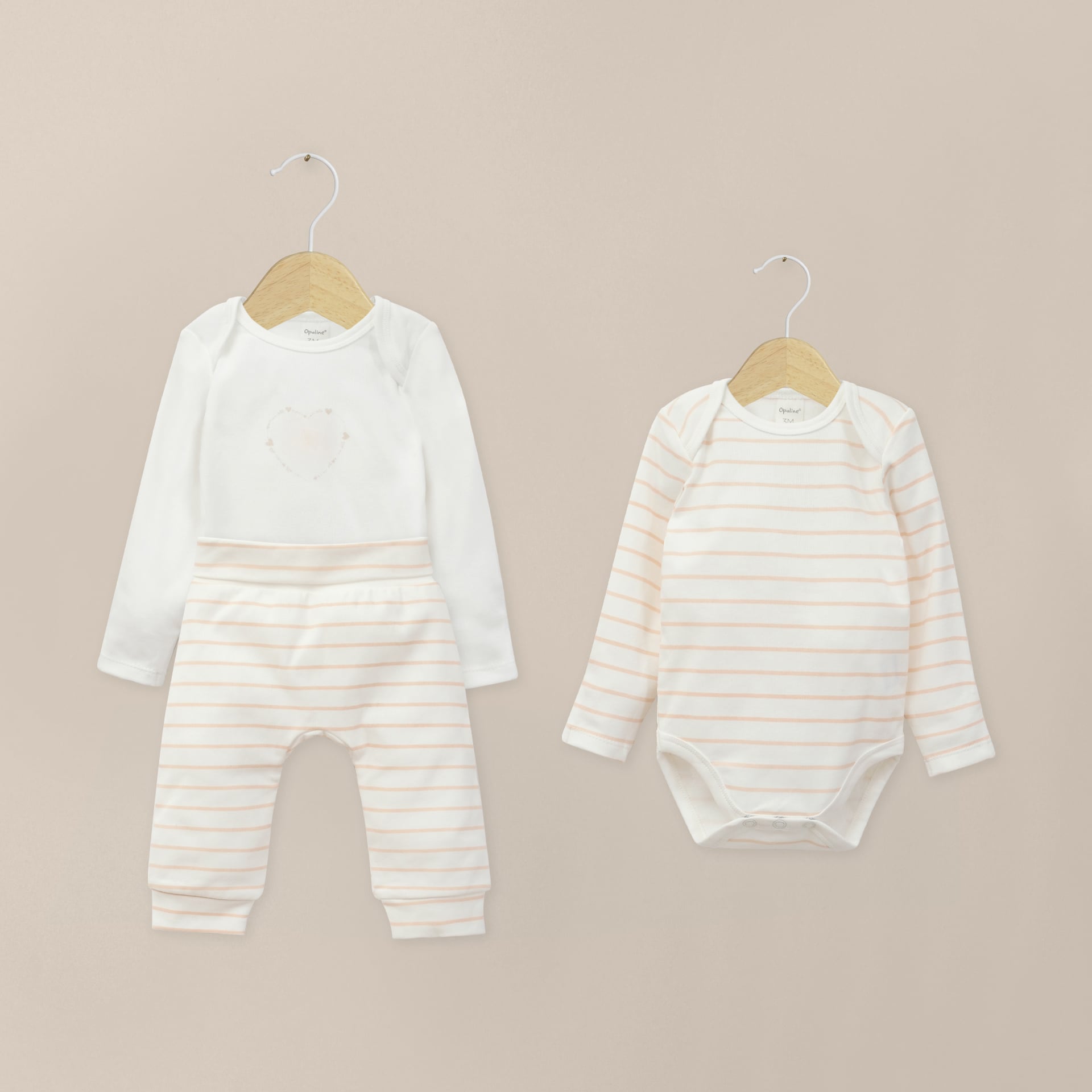 CONJUNTO DE BODIES BEBE NIÑA ROSADO OPALINE - 1