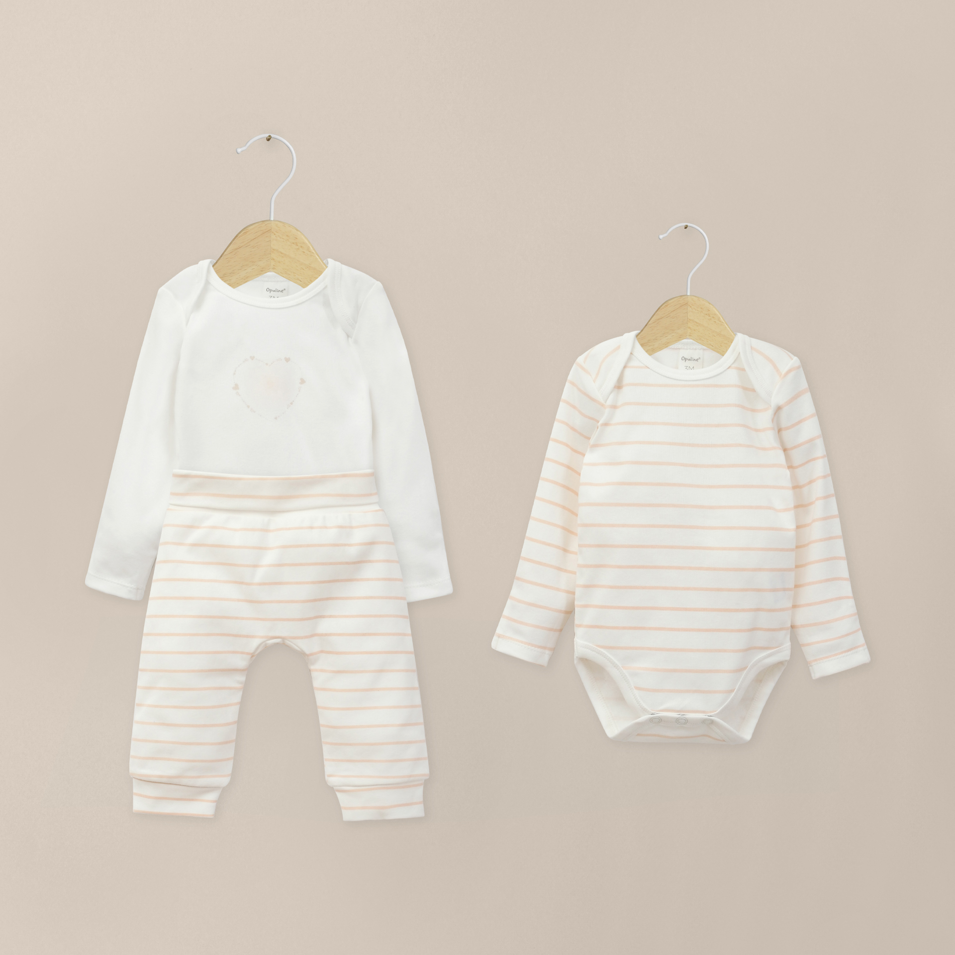 CONJUNTO DE BODIES BEBE NIÑA ROSADO OPALINE - 1