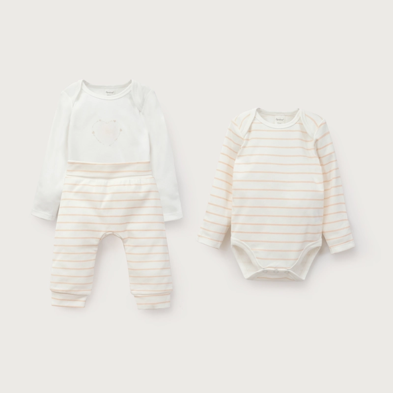 CONJUNTO DE BODIES BEBE NIÑA ROSADO OPALINE - 2