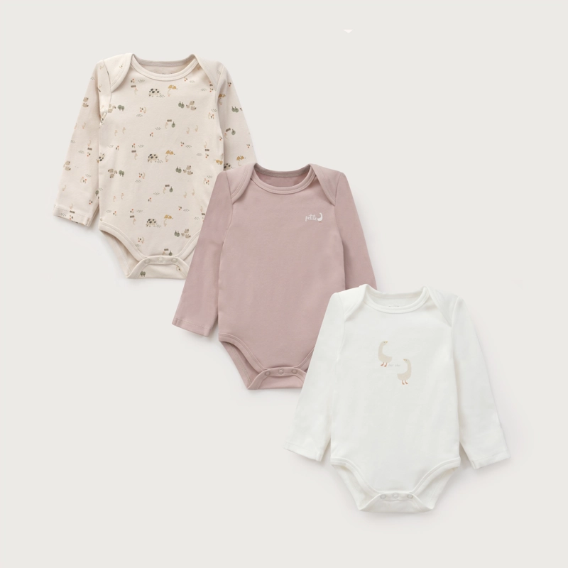 PACK BODIES BEBE NIÑO GANSOS BEIGE OPALINE - 2