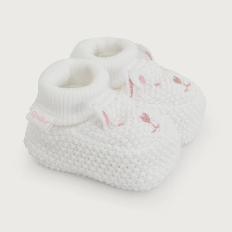 ZAPATO TEJIDO CONEJO BLANCO BEBE  OPALINE - 1