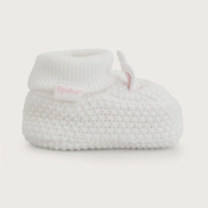 ZAPATO TEJIDO CONEJO BLANCO BEBE  OPALINE - 2