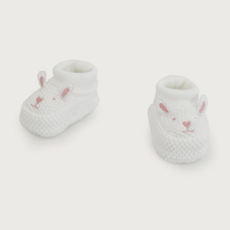 ZAPATO TEJIDO CONEJO BLANCO BEBE  OPALINE - 4