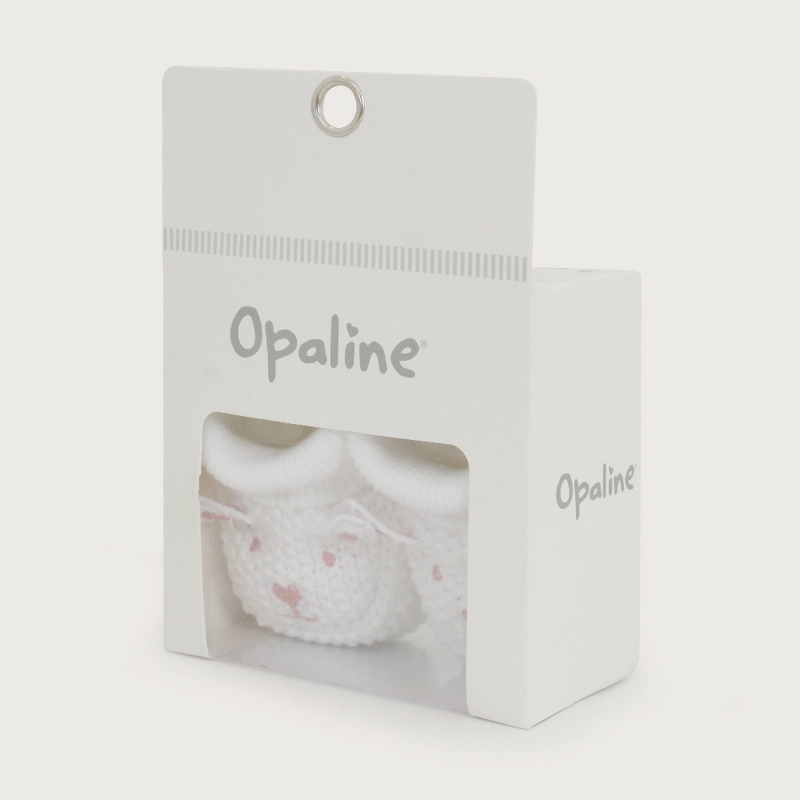 ZAPATO TEJIDO CONEJO BLANCO BEBE  OPALINE - 6