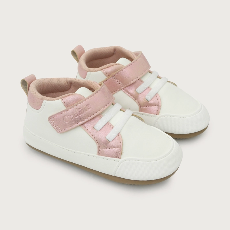 ZAPATILLA CASUAL FLEX BLANCA ROSADA NIÑA OPALINE - 1