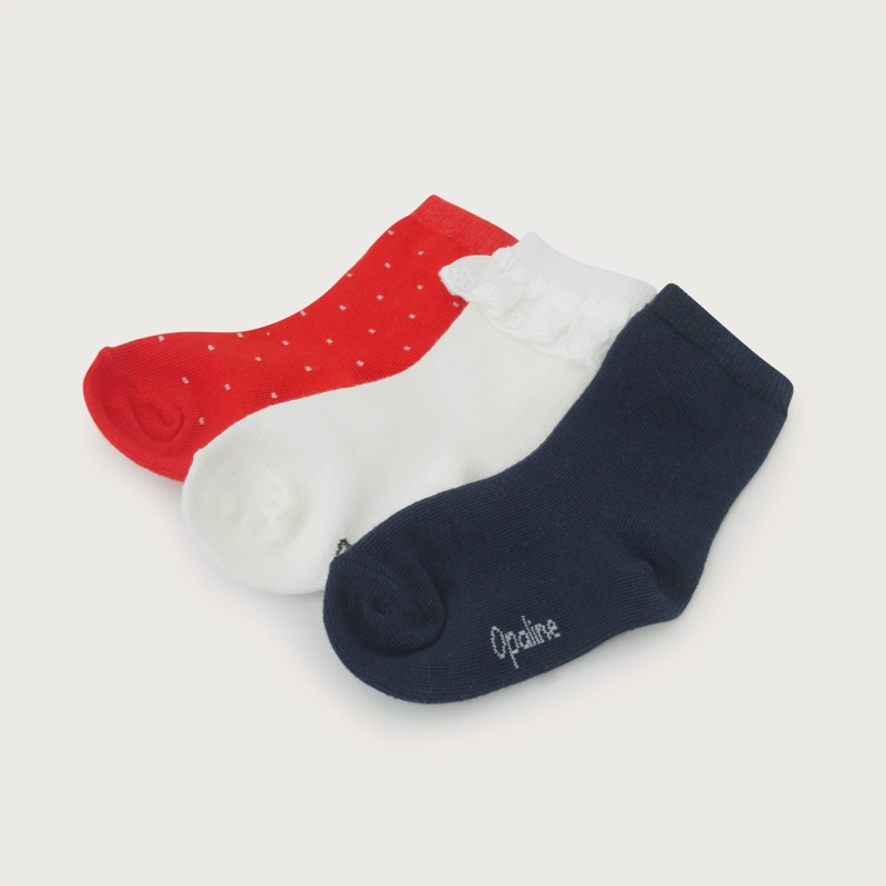 PACK DE 3 CALCETINES CON VUELOS  DE NIÑA OPALINE - 2