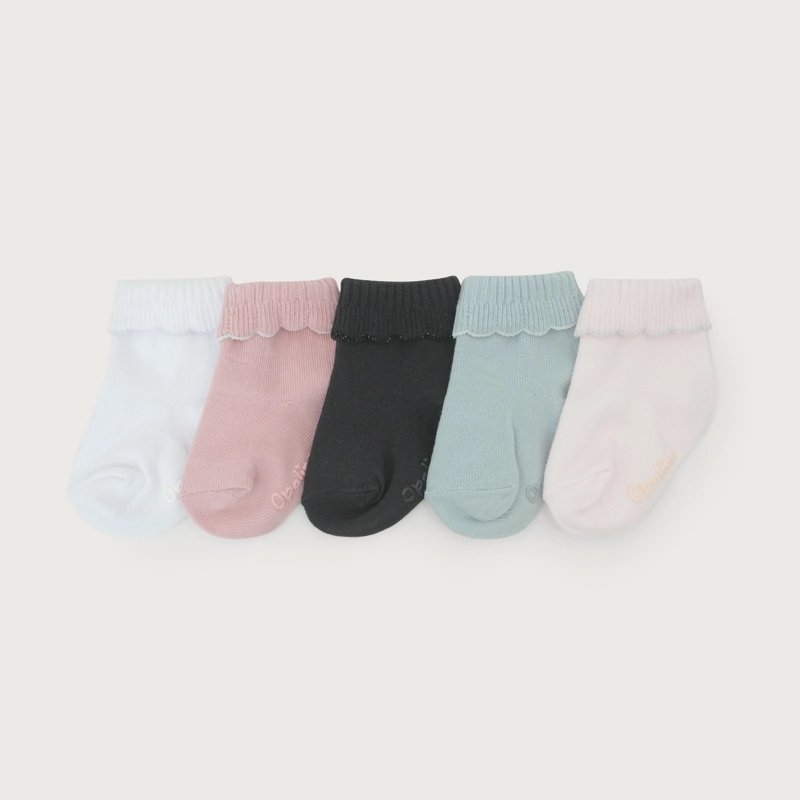 PACK DE 5 CALCETINES ROSADO DE BEBE OPALINE - 1