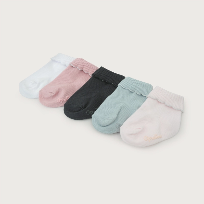 PACK DE 5 CALCETINES ROSADO DE BEBE OPALINE - 2