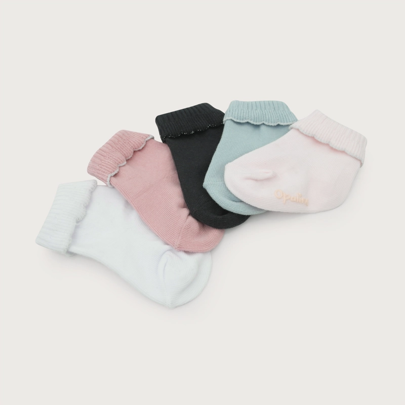 PACK DE 5 CALCETINES ROSADO DE BEBE OPALINE - 3