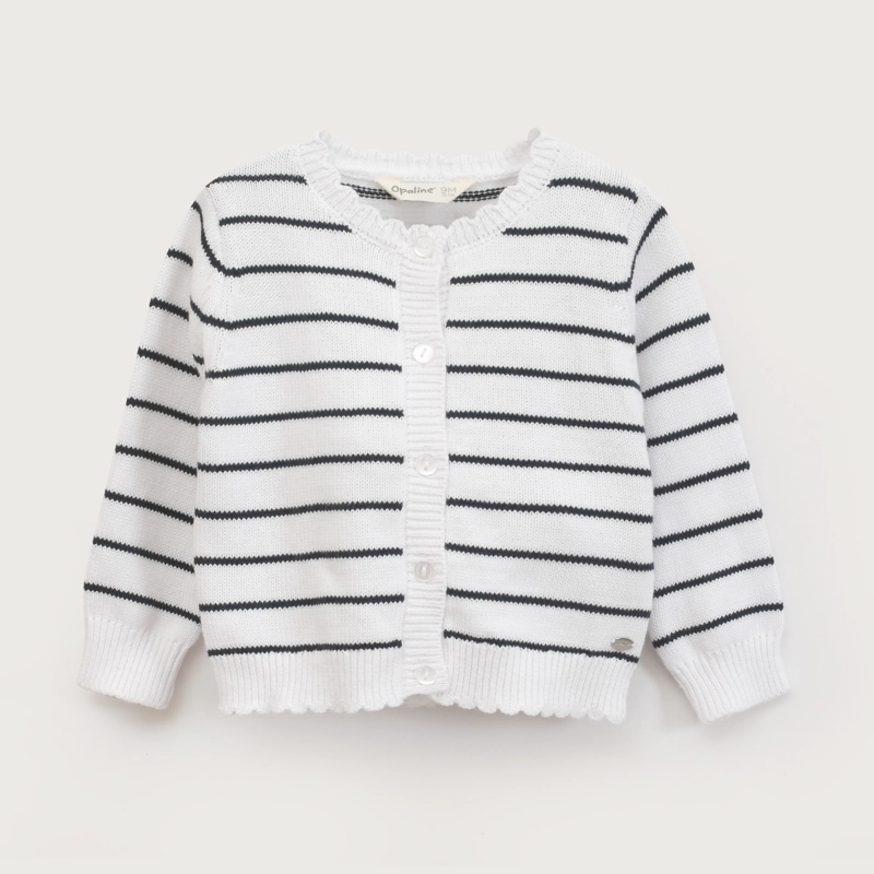 CHALECO INFANT NIÑA LINEAS BLANCO OPALINE - 2