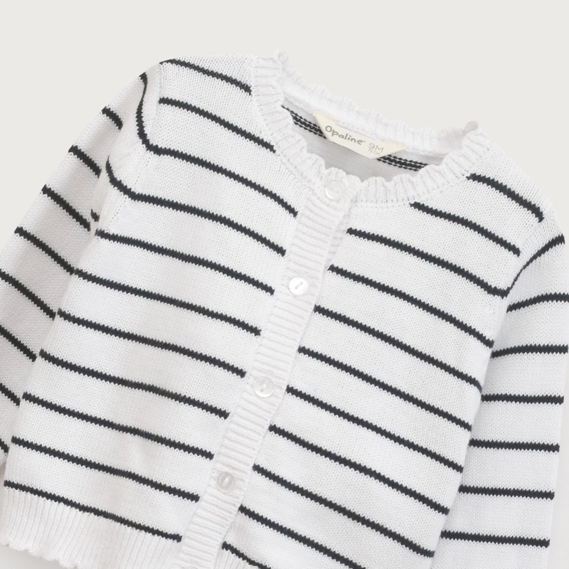 CHALECO INFANT NIÑA LINEAS BLANCO OPALINE - 4