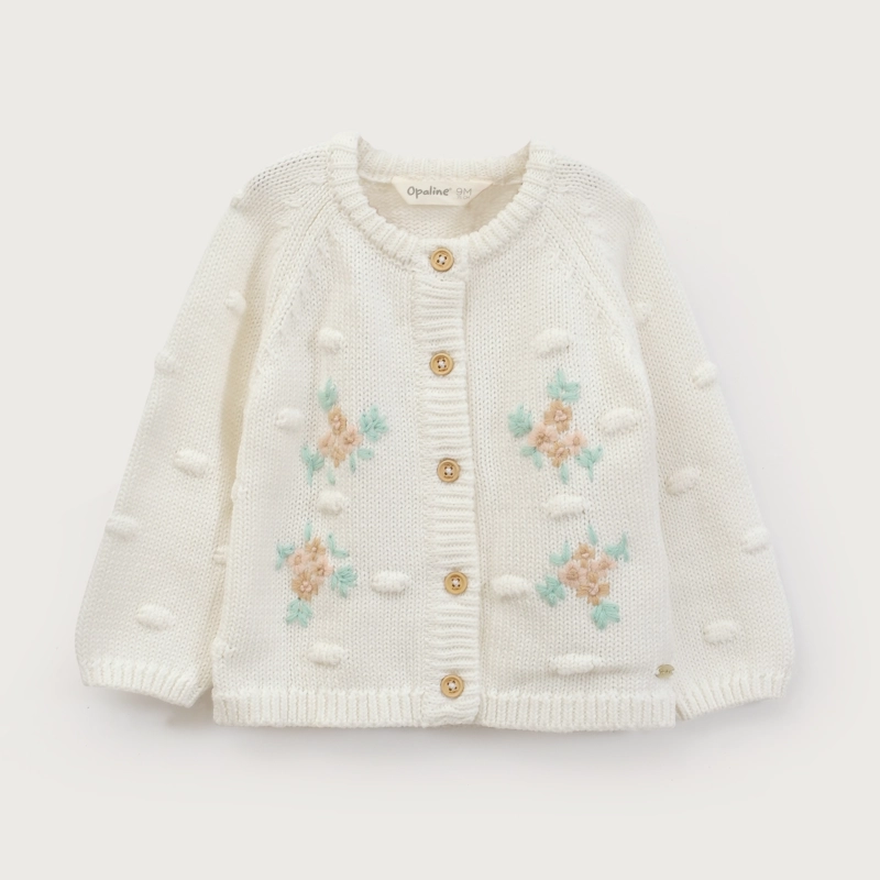 CHALECO INFANT NIÑA FLORES BLANCO OPALINE - 2