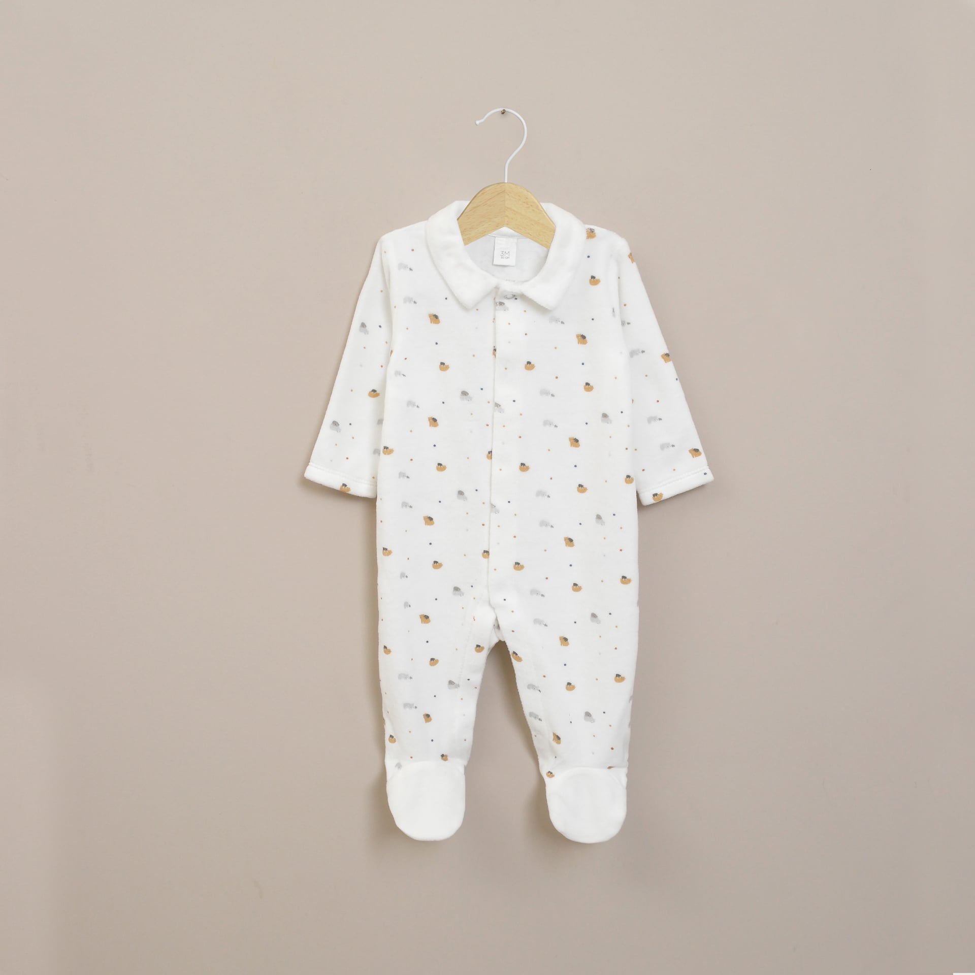 OSO PLUSH BEBE NIÑO ESTAMPADO BLANCO OPALINE - 1