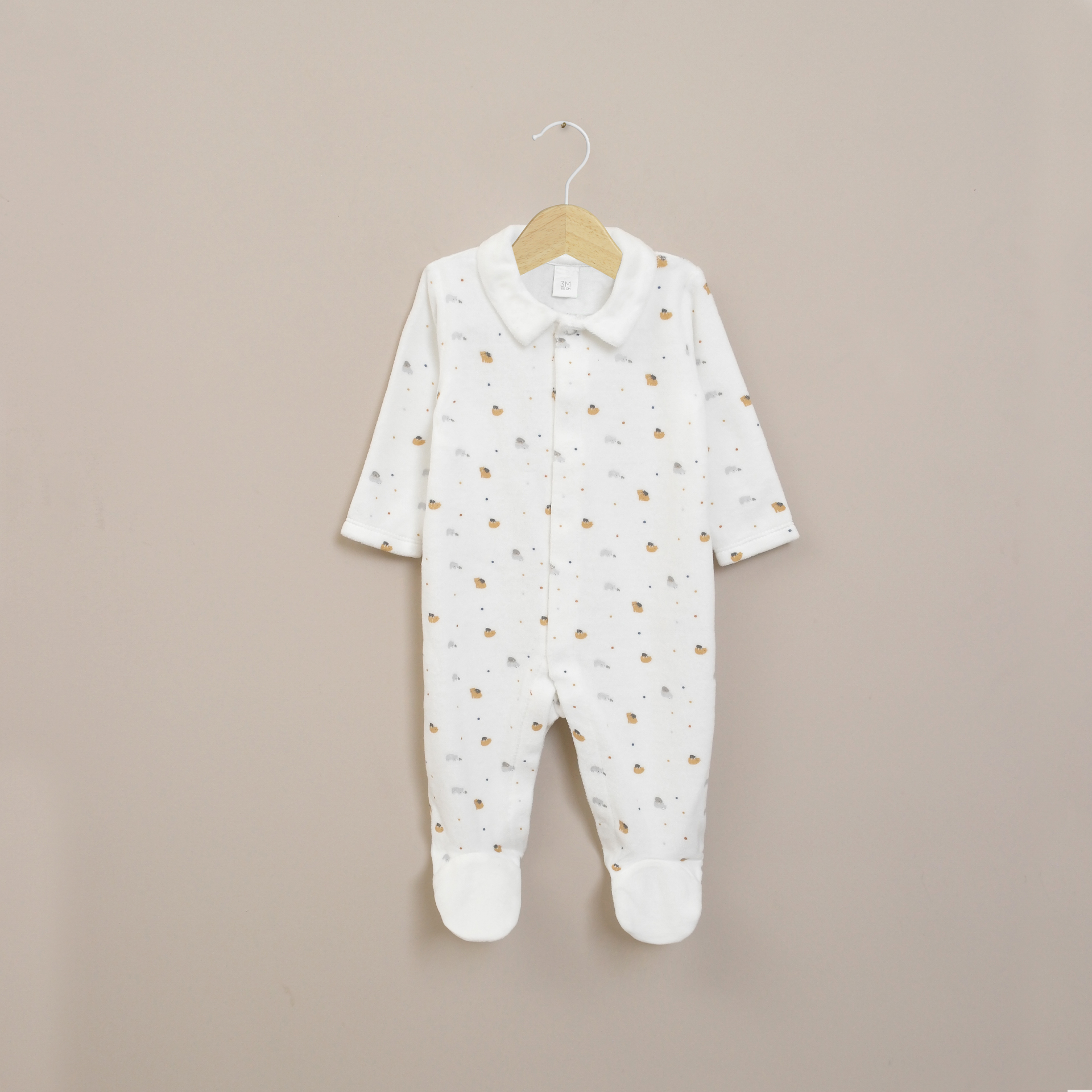 OSO PLUSH BEBE NIÑO ESTAMPADO BLANCO OPALINE - 1