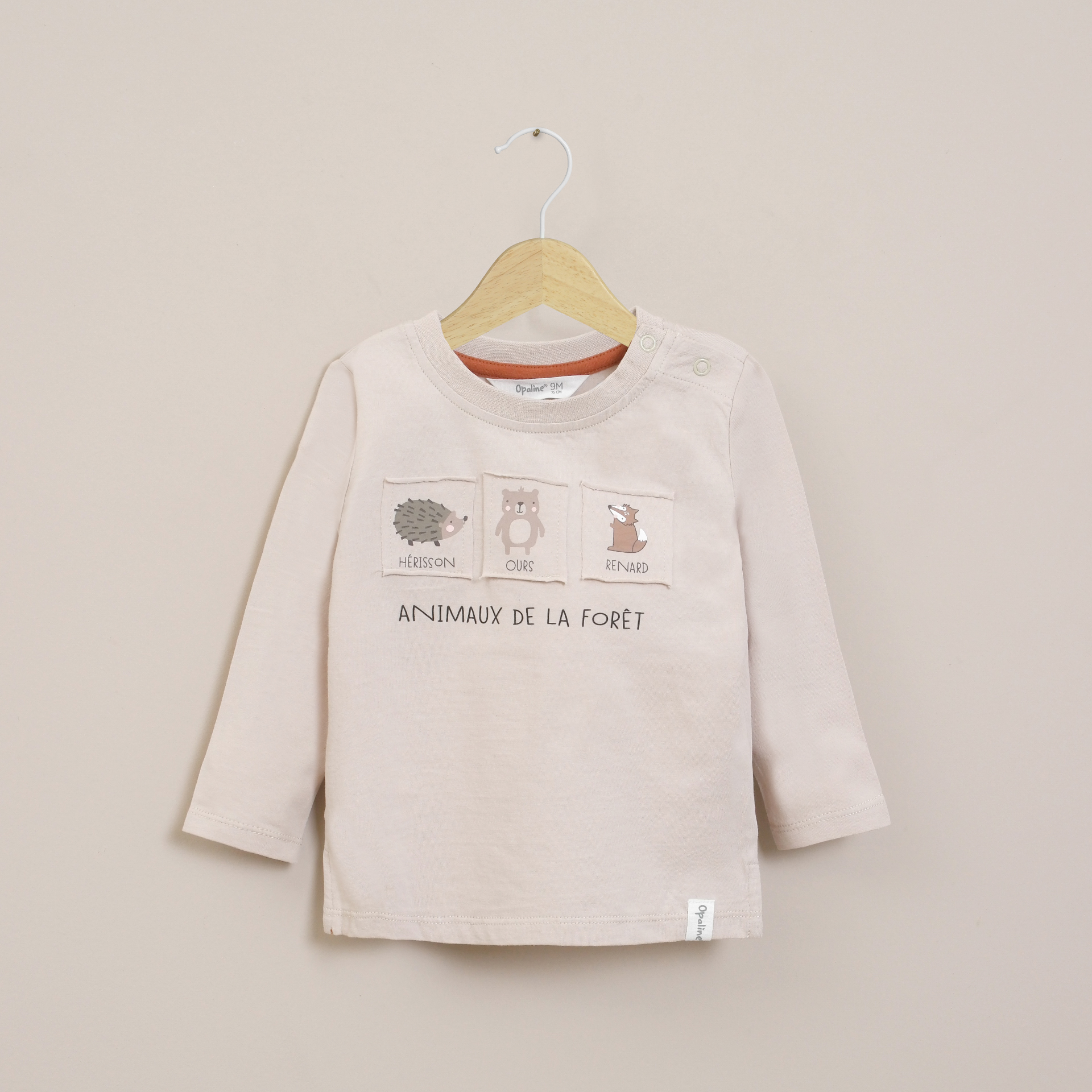 POLERA INFANT NIÑO BEIGE CON PARCHE OPALINE - 1