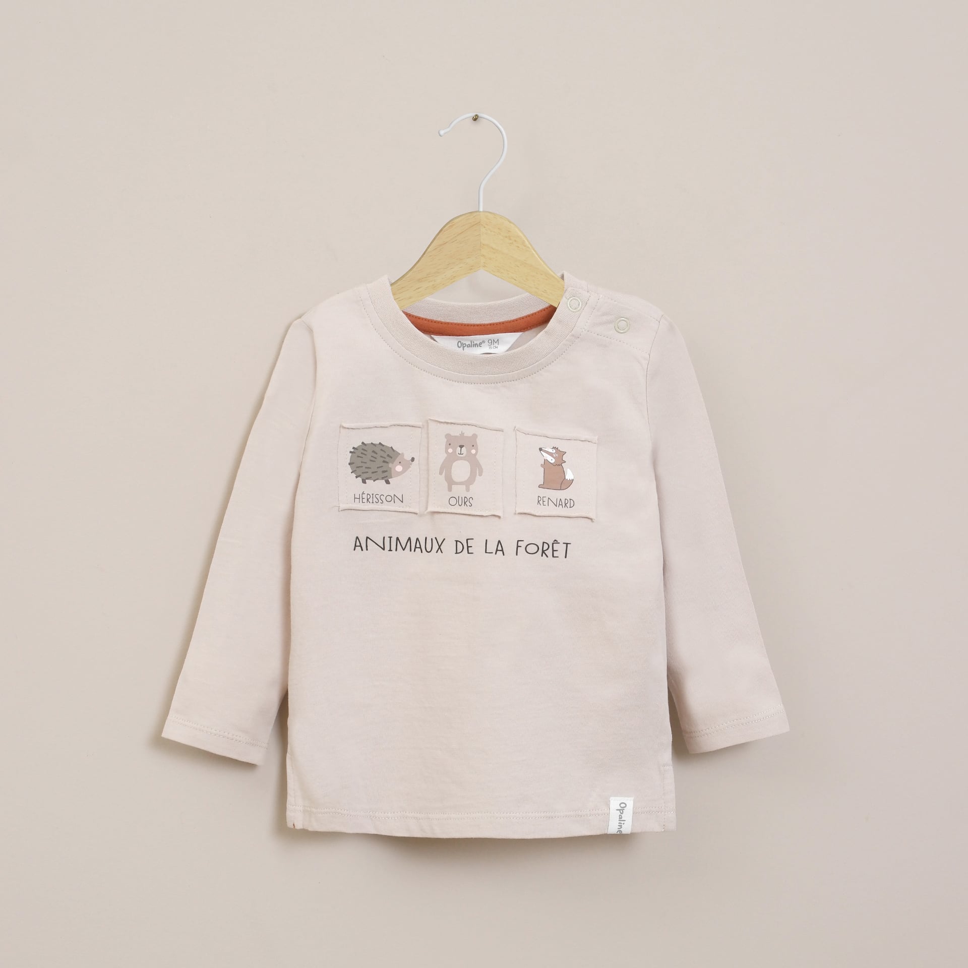 POLERA INFANT NIÑO BEIGE CON PARCHE OPALINE - 1