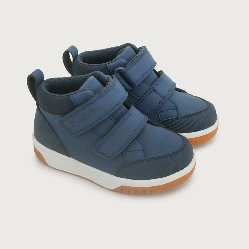 ZAPATILLA ALTA DOBLE VELCRO AZUL NIÑO OPALINE - 1