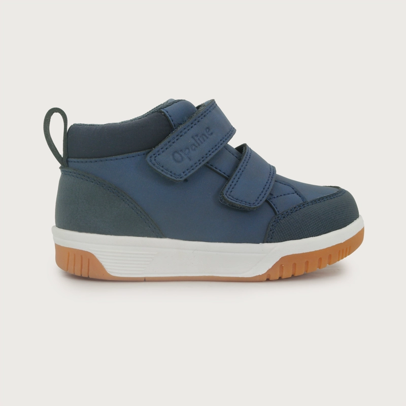 ZAPATILLA ALTA DOBLE VELCRO AZUL NIÑO OPALINE - 2