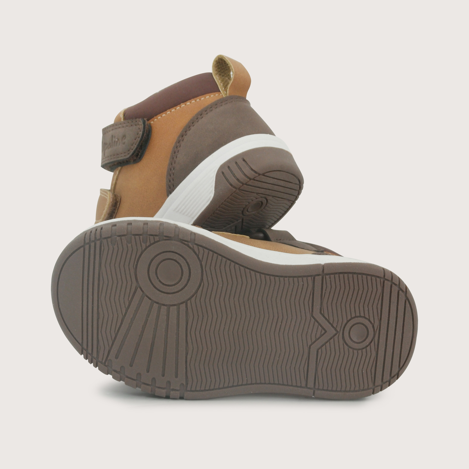ZAPATILLA ALTA DOBLE VELCRO CAMEL NIÑO OPALINE - 3