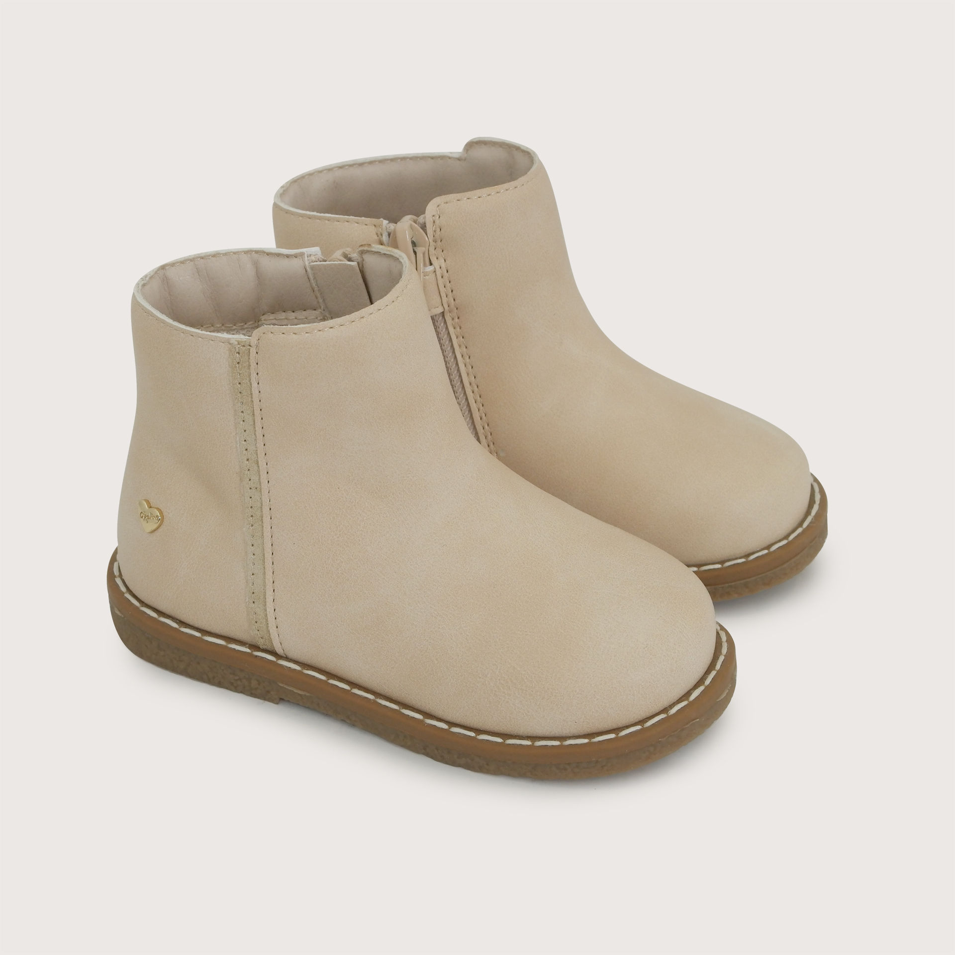 BOTIN CASUAL BEIGE NIÑA OPALINE - 1