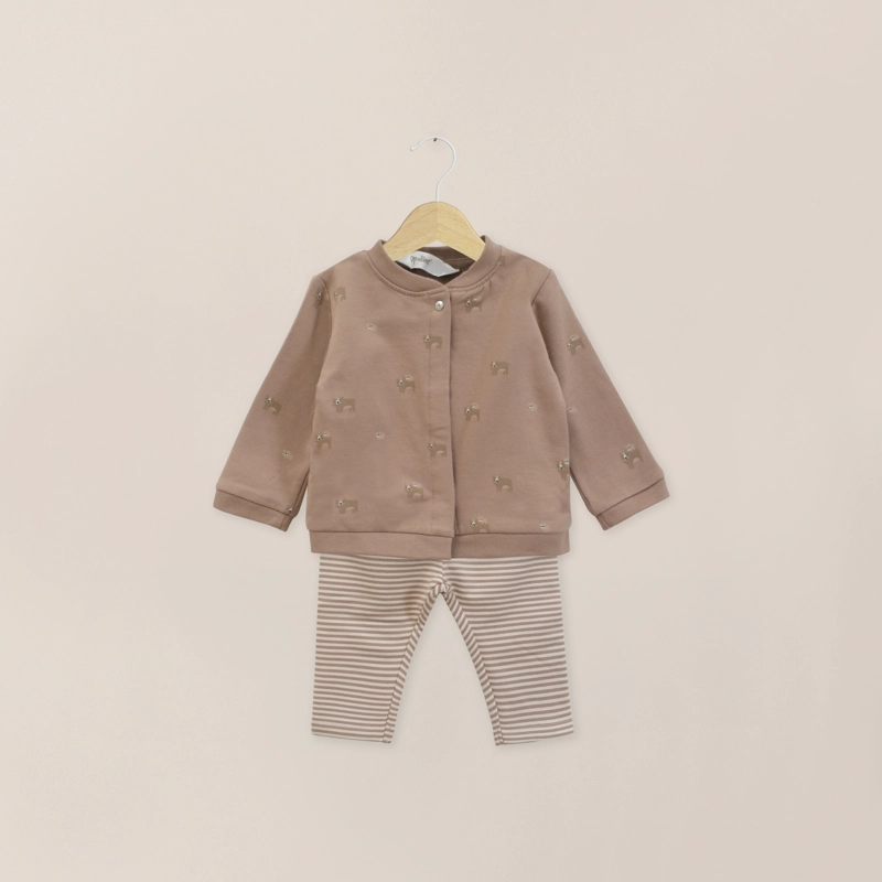 CONJUNTO CAFE BEBE NIÑO OPALINE - 1