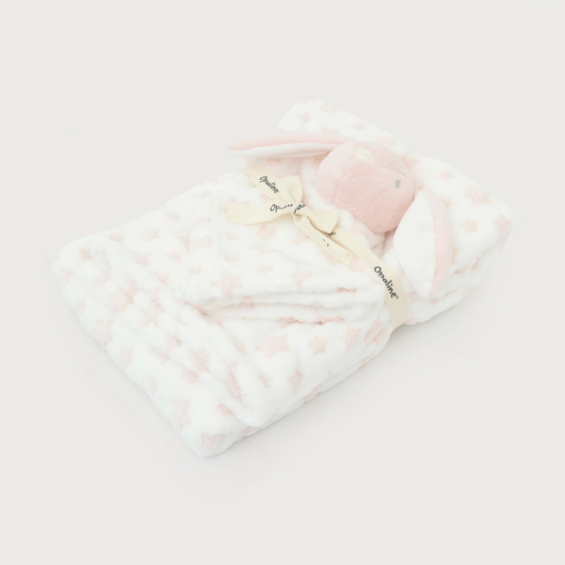 MANTA PLUSH DE BEBE ROSADA OPALINE - 1