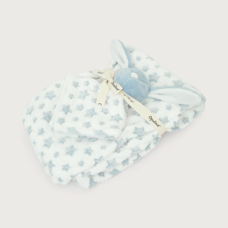 MANTA DE BEBE PLUSH AZUL OPALINE - 1