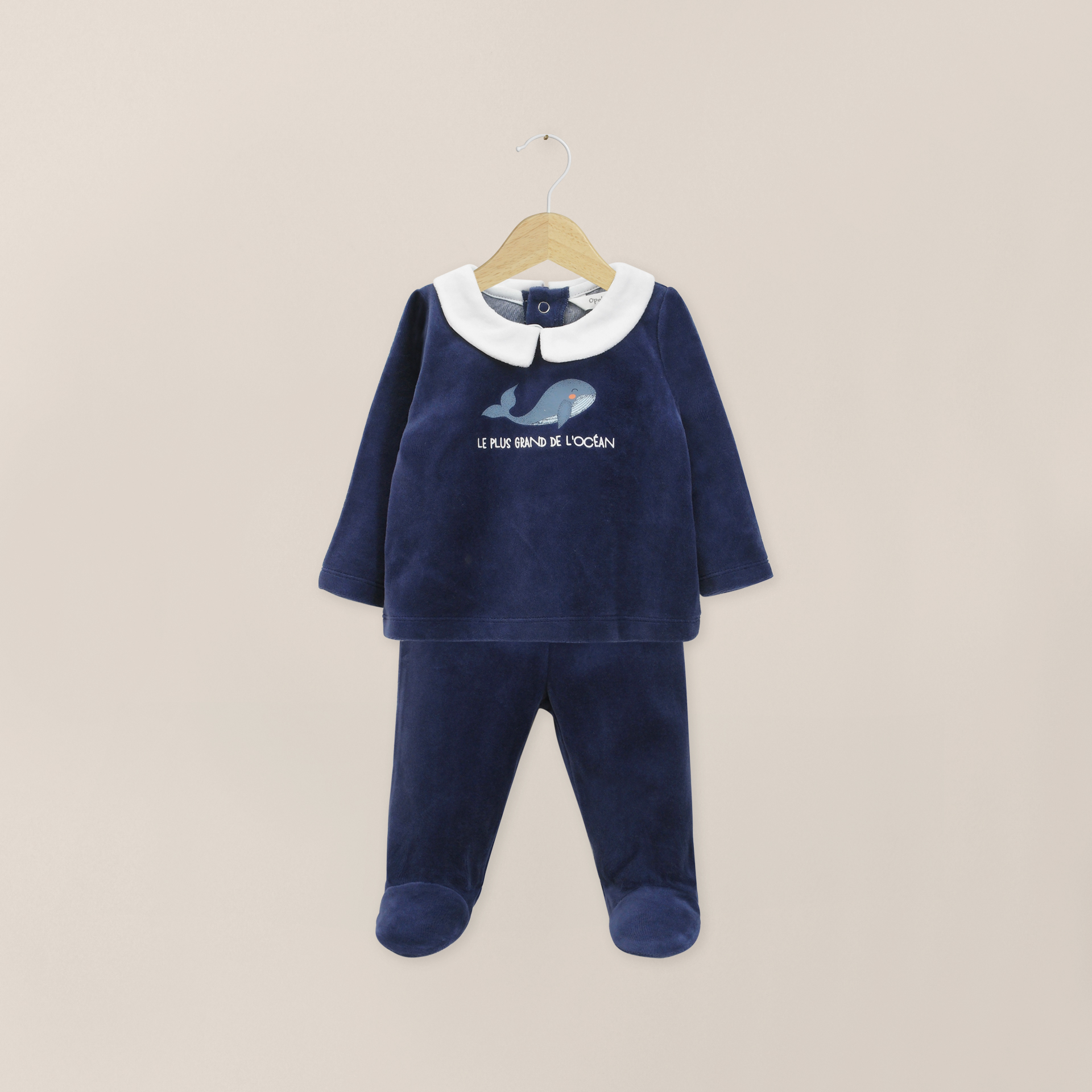 CONJUNTO PLUSH BEBE NIÑO AZUL MARINO OPALINE - 1