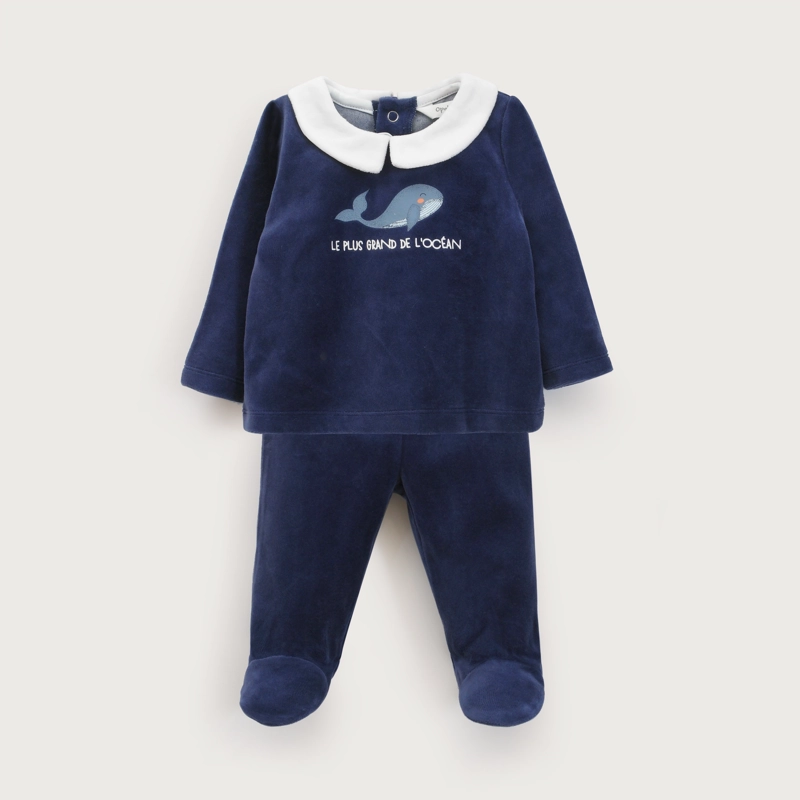 CONJUNTO PLUSH BEBE NIÑO AZUL MARINO OPALINE - 2