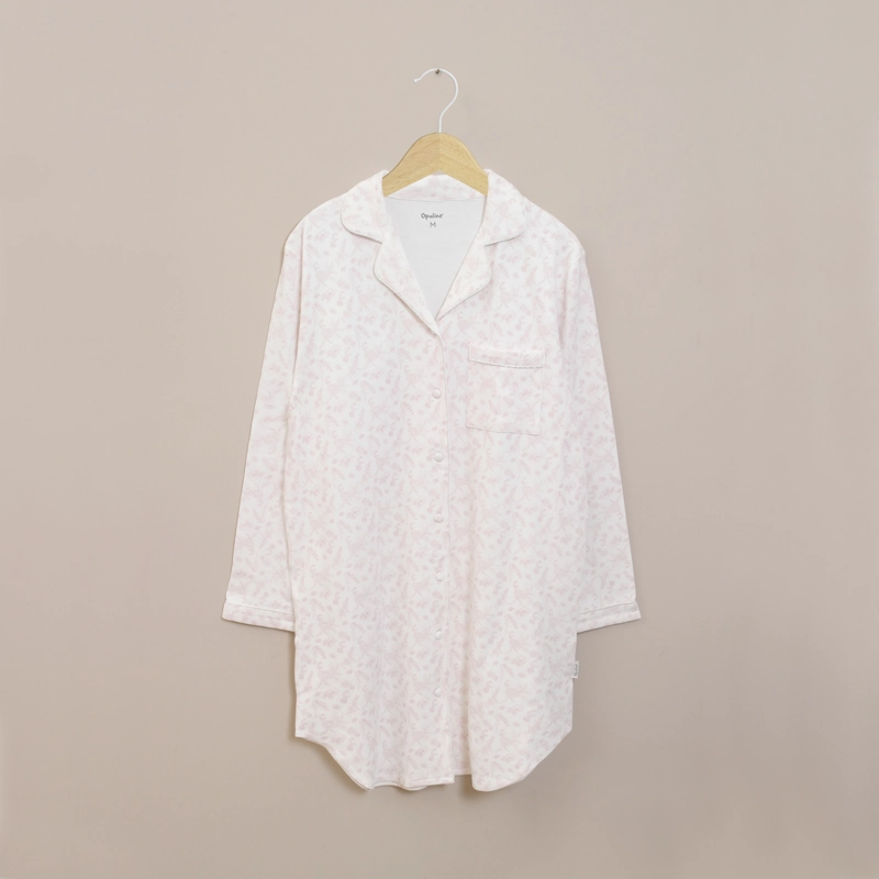 PIJAMA MUJER CAMISON LARGO BLANCO OPALINE - 1