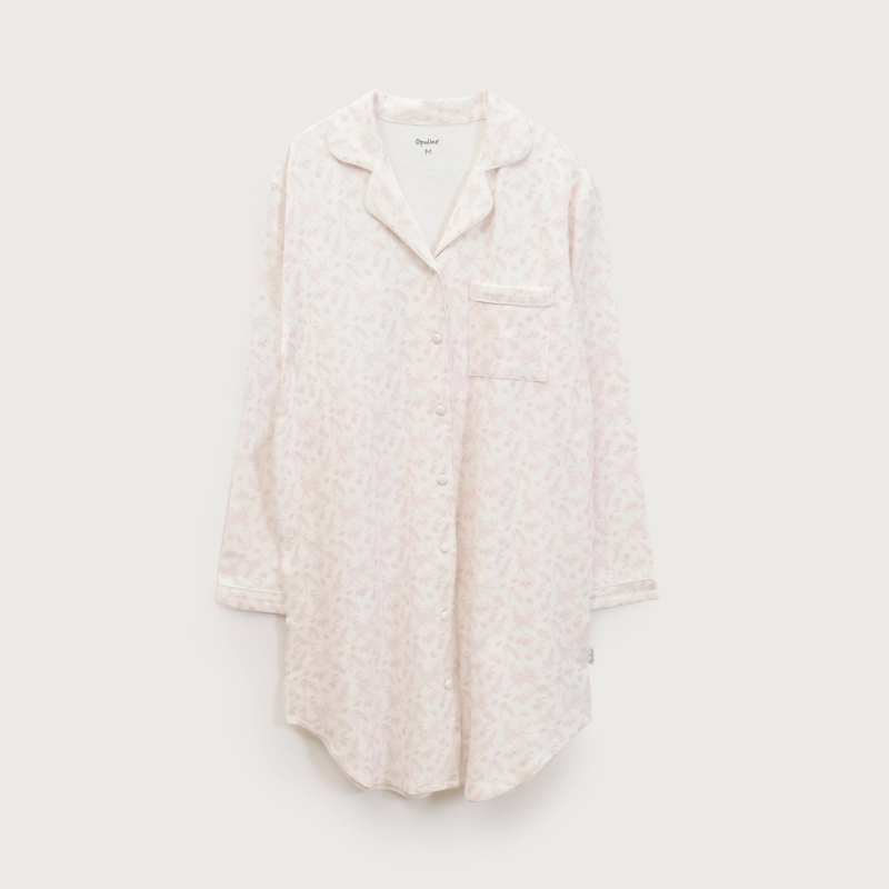 PIJAMA MUJER CAMISON LARGO BLANCO OPALINE - 2