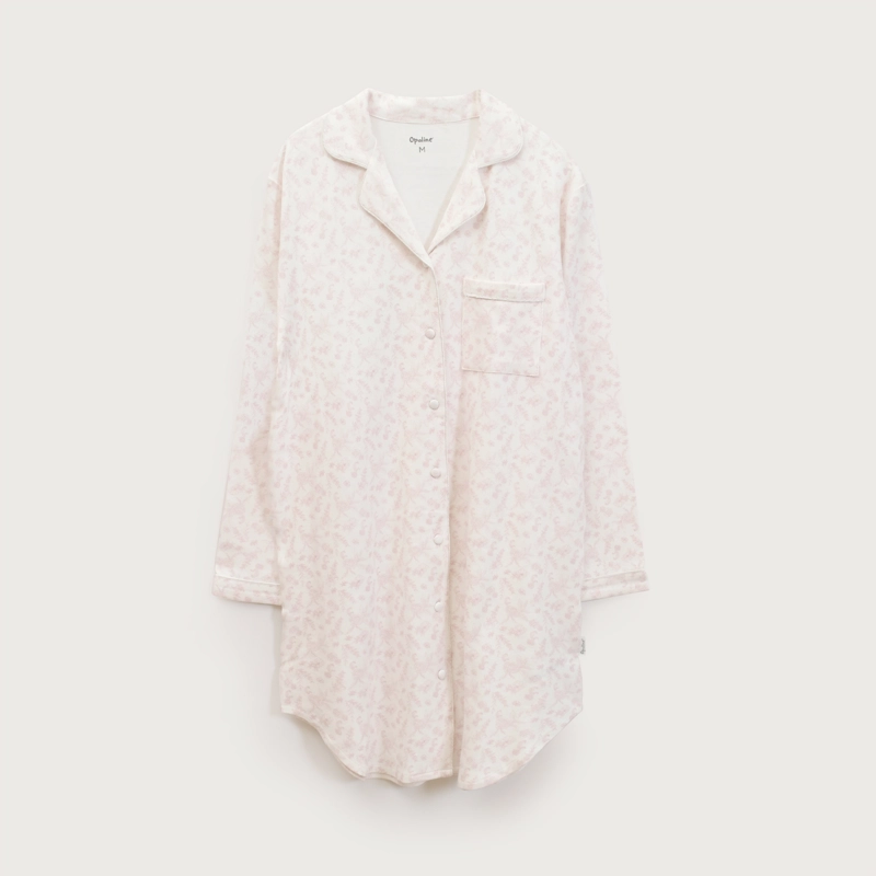 PIJAMA MUJER CAMISON LARGO BLANCO OPALINE - 2