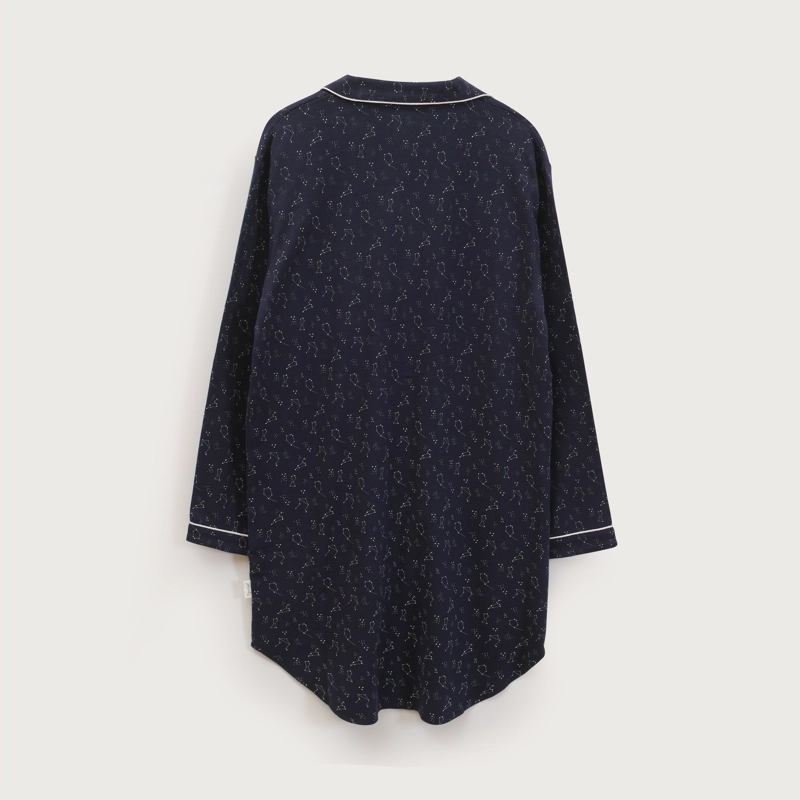 PIJAMA MUJER CAMISON LARGO AZUL OPALINE - 3