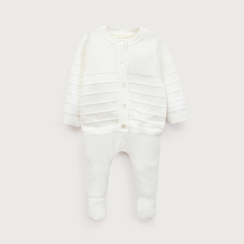 CONJUNTO TEJIDO BEBE UNISEX BLANCO OPALINE - 2