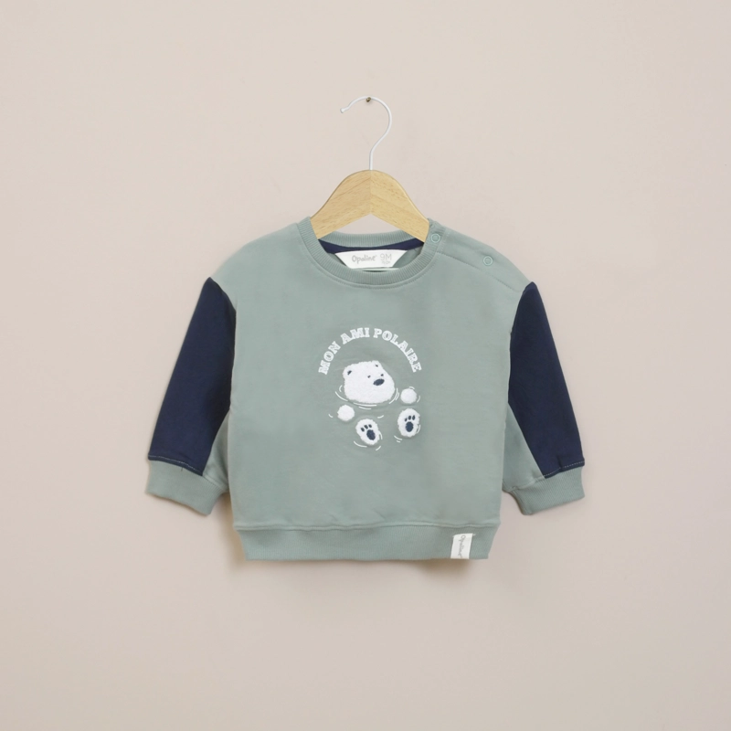POLERON INFANT NIÑO VERDE CON APLICACION OPALINE - 1