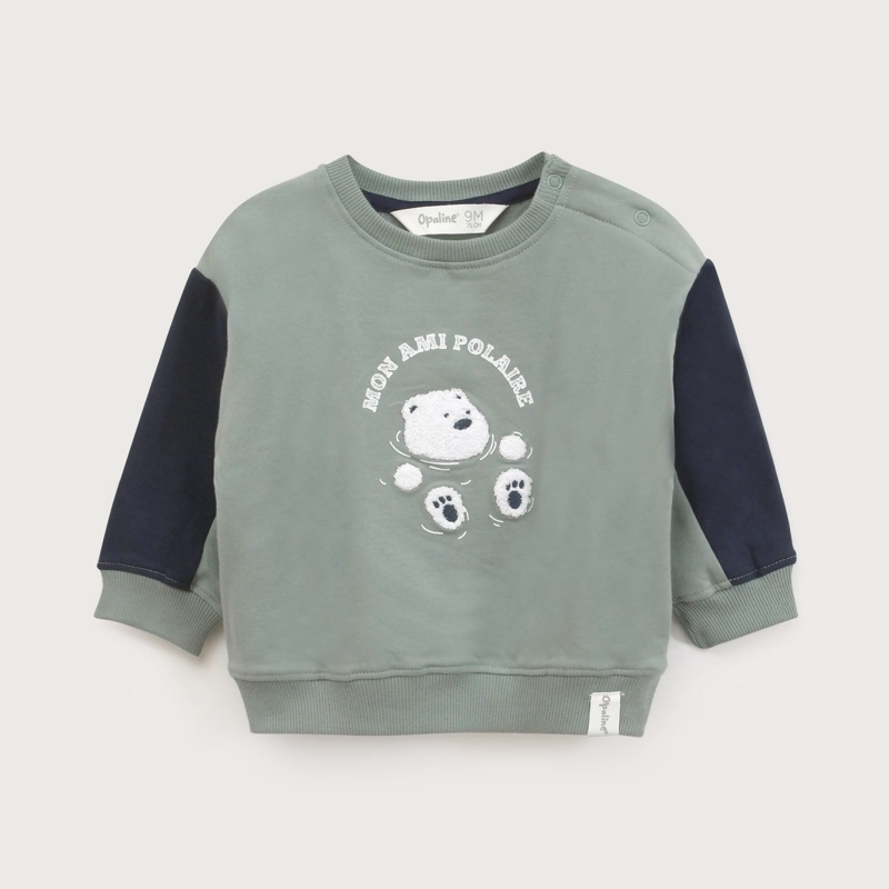 POLERON INFANT NIÑO VERDE CON APLICACION OPALINE - 2