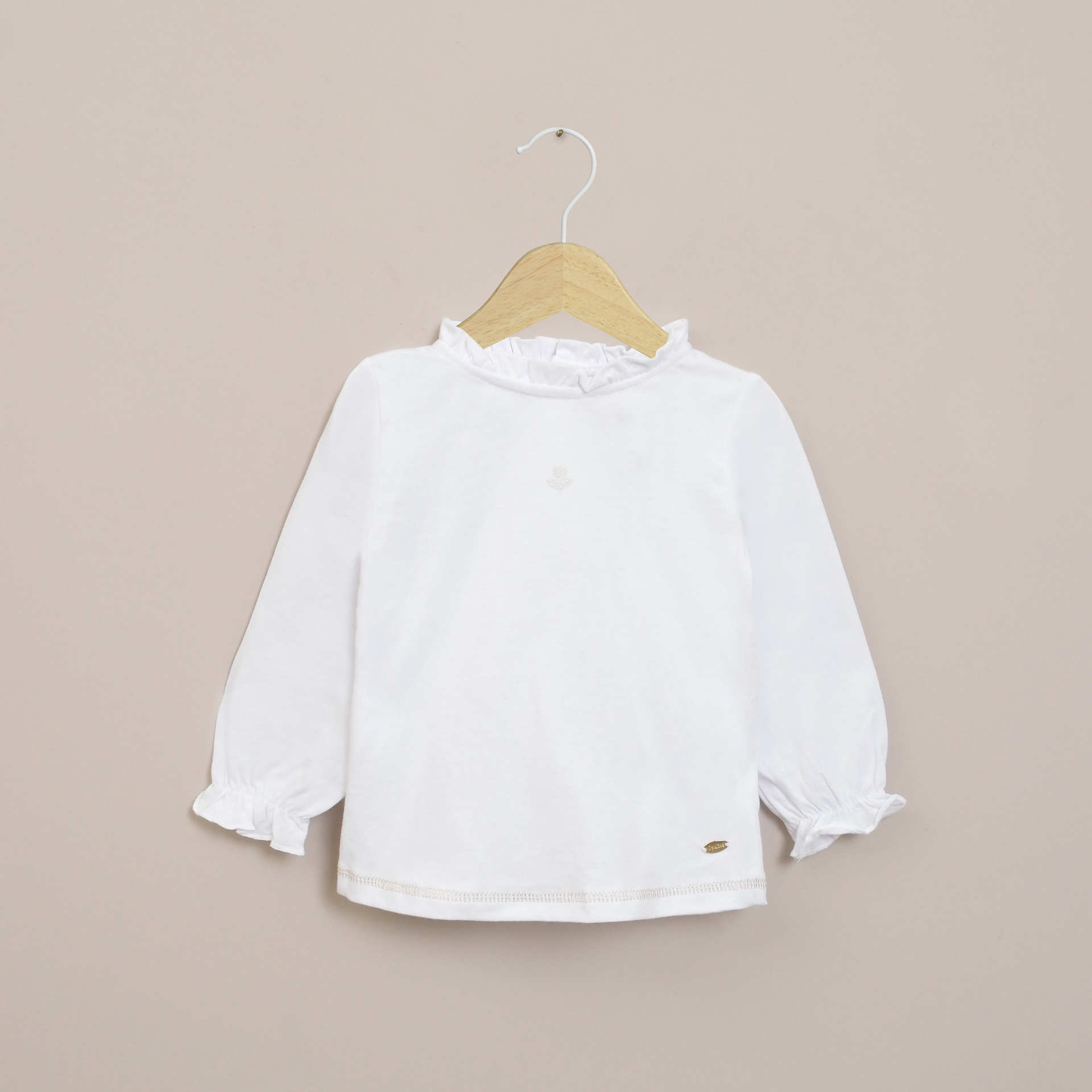 POLERA INFANT BLANCA CON CUELLO NIÑA OPALINE - 1
