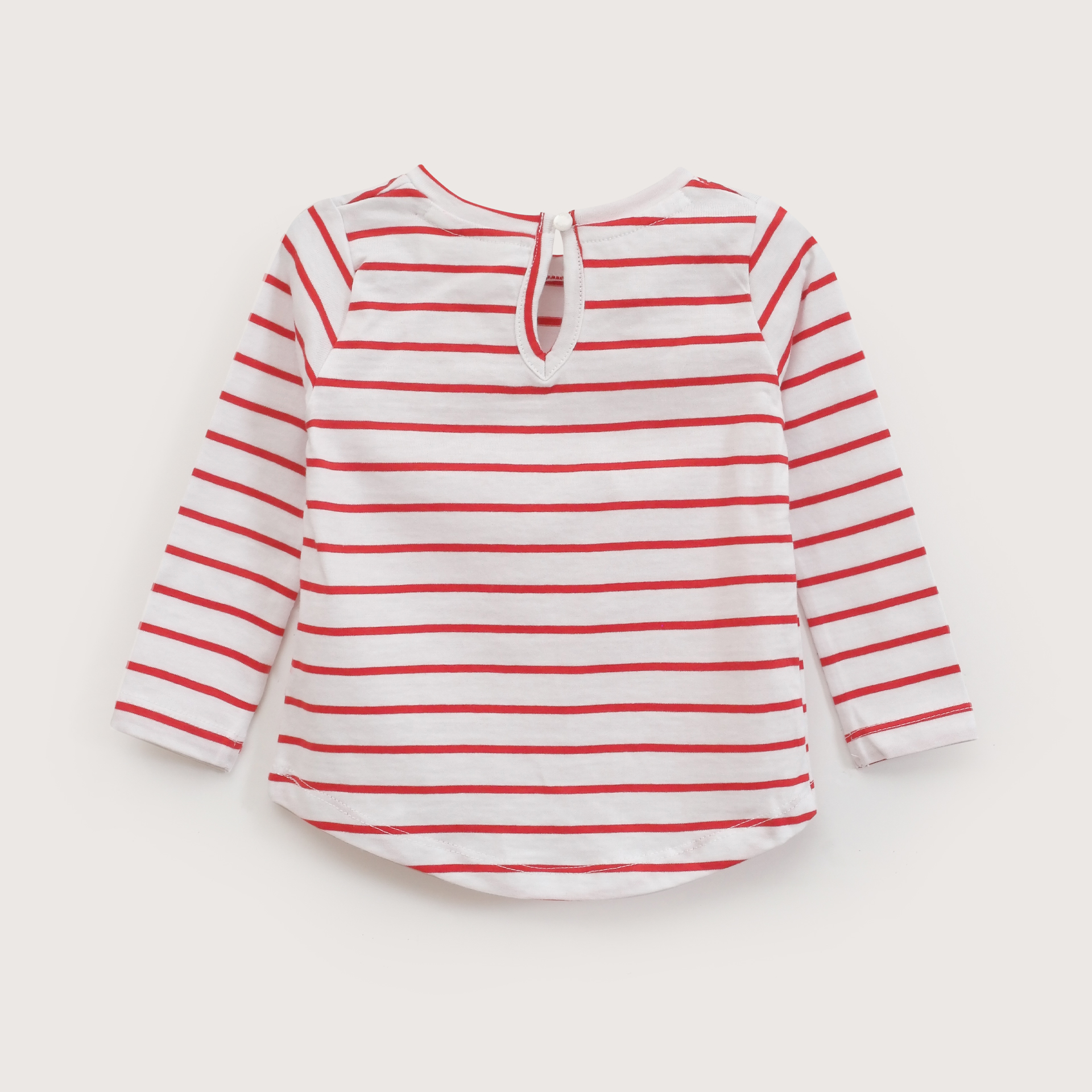 POLERA INFANT BLANCA CON LINEAS ROJAS DE NIÑA OPALINE - 3
