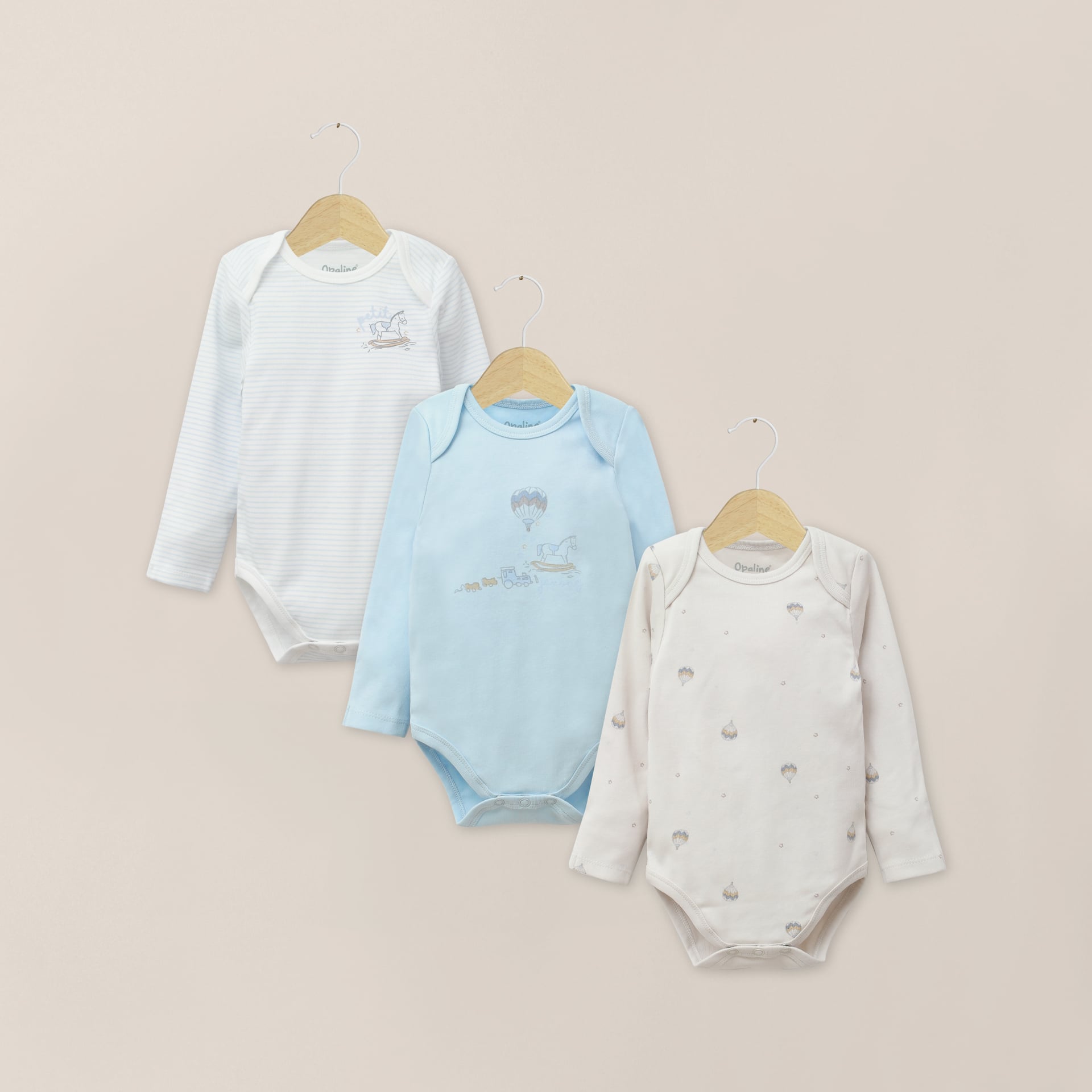 PACK BODIES BEBE NIÑO CELESTE OPALINE - 1
